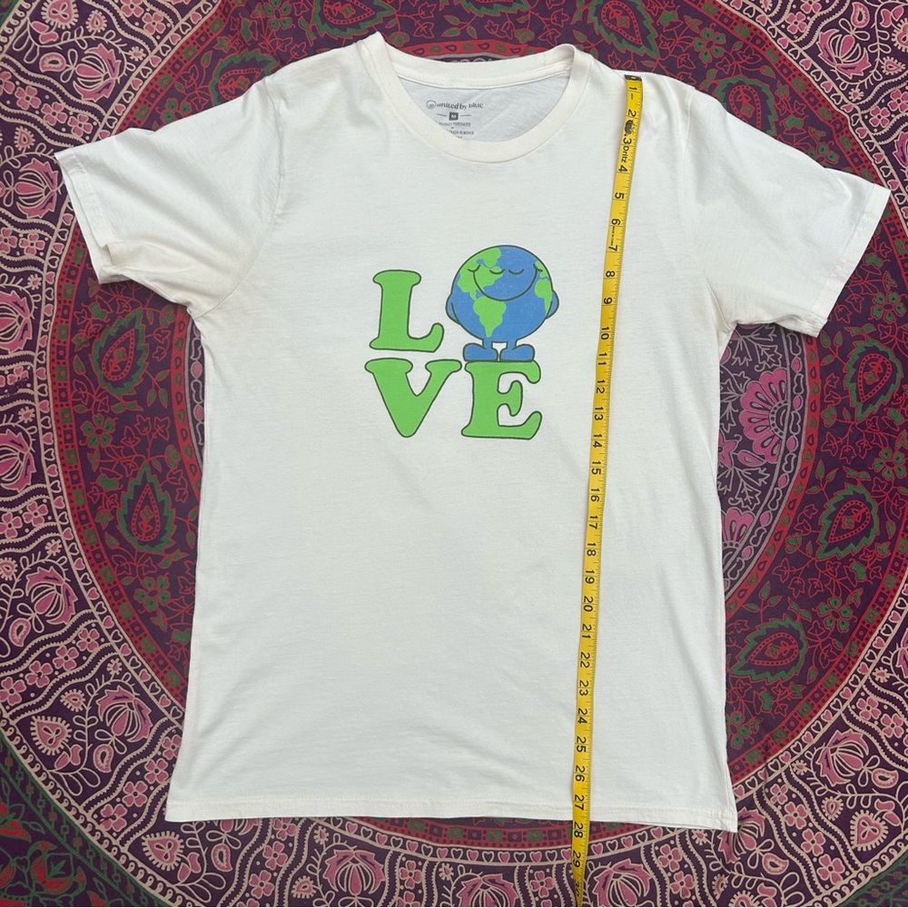 United By Blue Big LOVE Tee Earth Cream Graphic Crewneck T-Shirt | All-Gender M - Picture 10 of 11